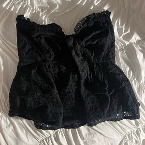 Strapless Eyelet Top